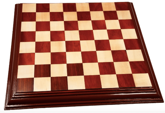 23" Bud Rosewood & Maple Wood Solid Luxury Handmade Chessboard with Carved Border - 63 mm Square - Chess Villa