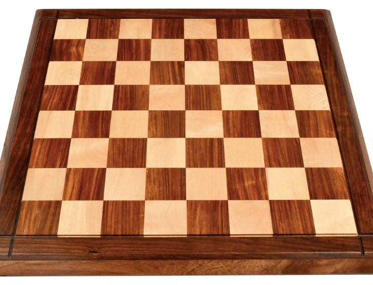 23" Drueke Style Wooden Handmade Tournament Chess Board in Golden Rosewood & Maple Wood - Matt Finish - Chess Villa