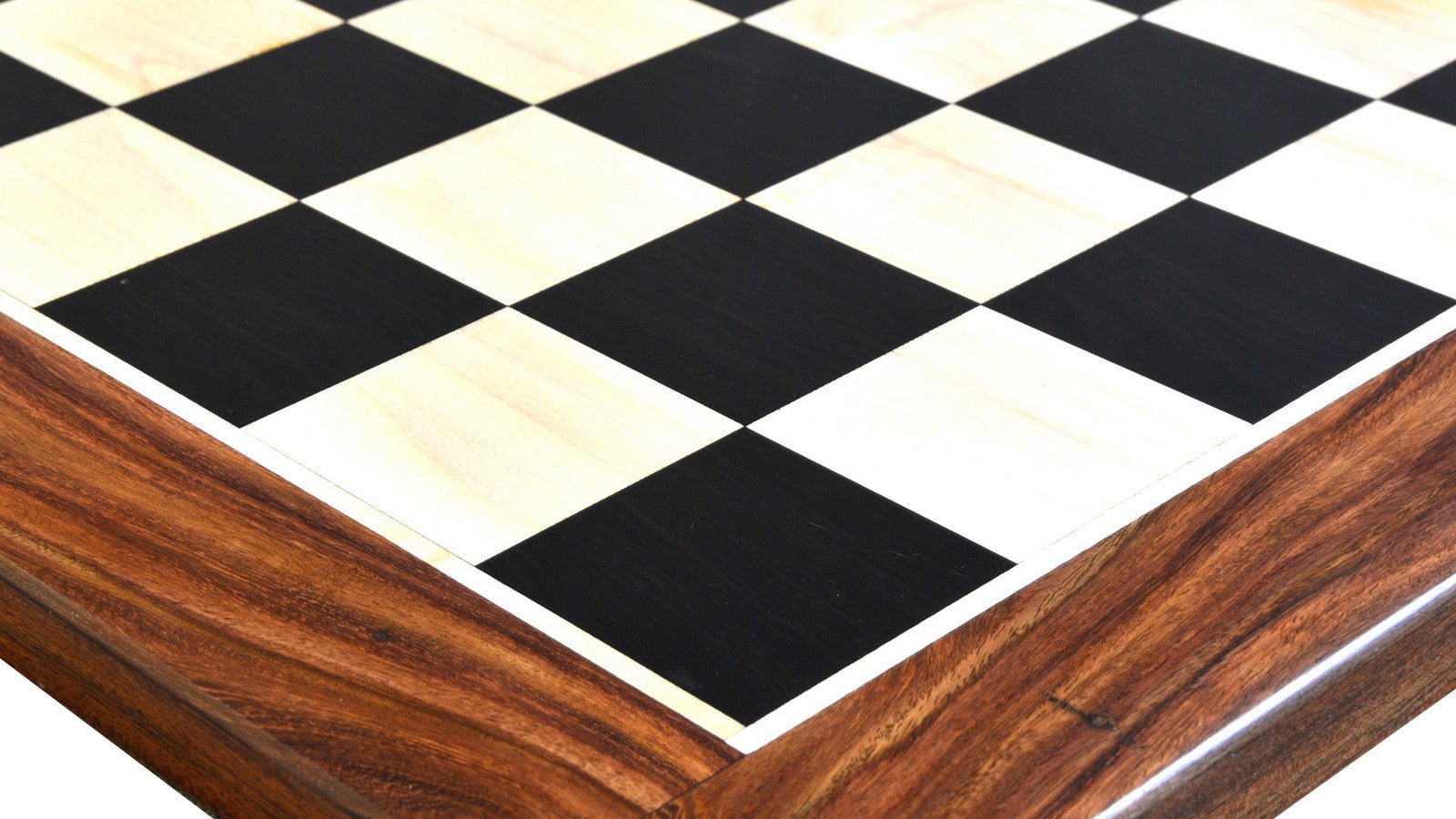 23" Grandmaster Series Ebony Wood Chess Board - Ebony & Maple Wood - 60mm Square - Chess Villa