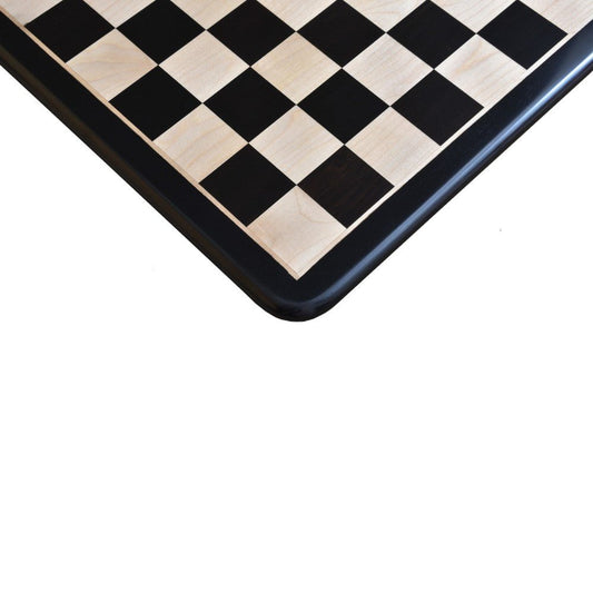 23" Solid Luxury Inlaid Ebony Wood & Maple Wood Chess Board- 60 mm Square - Chess Villa