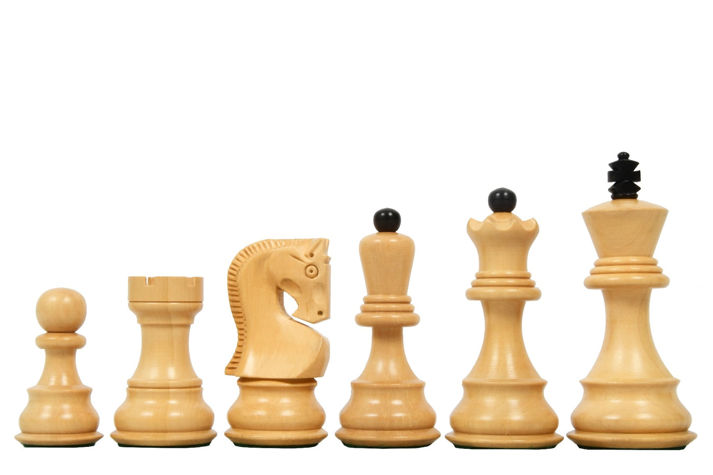 3.9" Russian Zagreb Chess Pieces Only set – Weighted Ebonised Boxwood & Boxwood