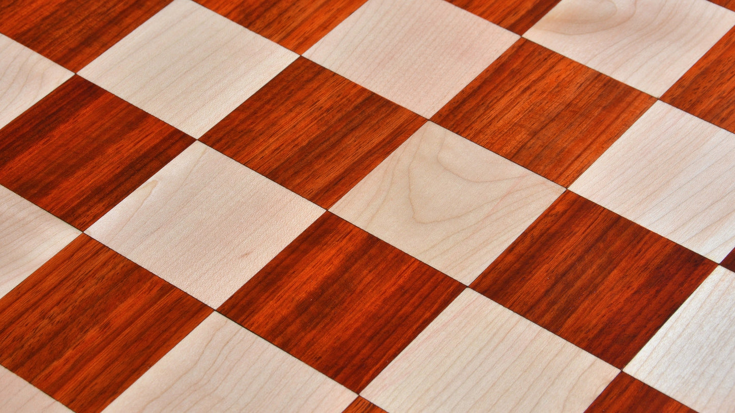 23″ African Padauk & Maple Wood Cross Corner Wooden Chessboard-60 mm Square With Algebraic Notations