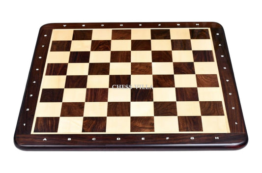 21" Flat Luxury Chess board Rosewood & Maple Wood -55mm Square Size- Algebraic Notations