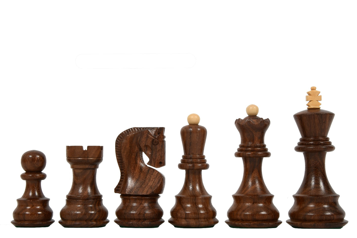 3.9" Russian Zagreb Chess Pieces Only set – Weighted Golden Rosewood & Boxwood