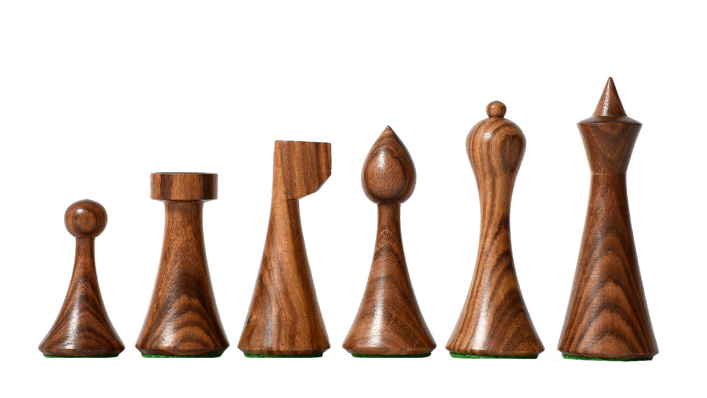Hermann Ohme Minimalist Series Chess Pieces Only Set - Weighted Golden Rosewood
