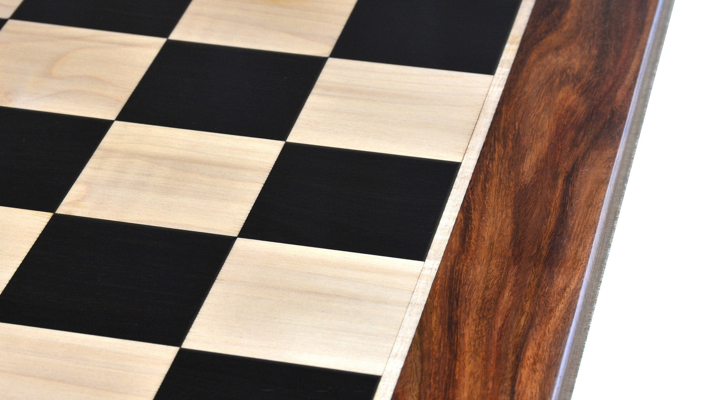 21" Grandmaster Series Ebony Wood Chess Board - Ebony & Maple Wood - 55mm Square
