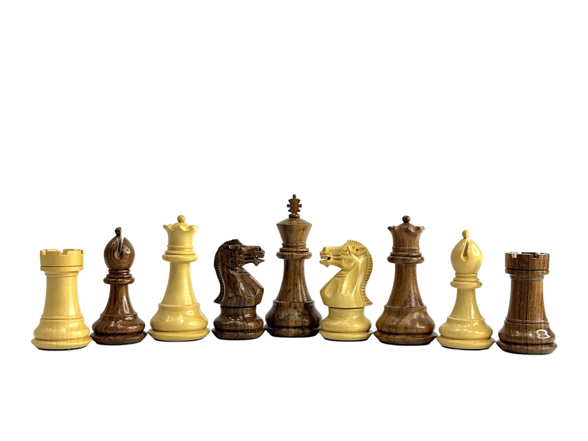 3.25" Professional Staunton Chess Set - Chess Pieces Only - Weighted Golden Rosewood - Chess Villa