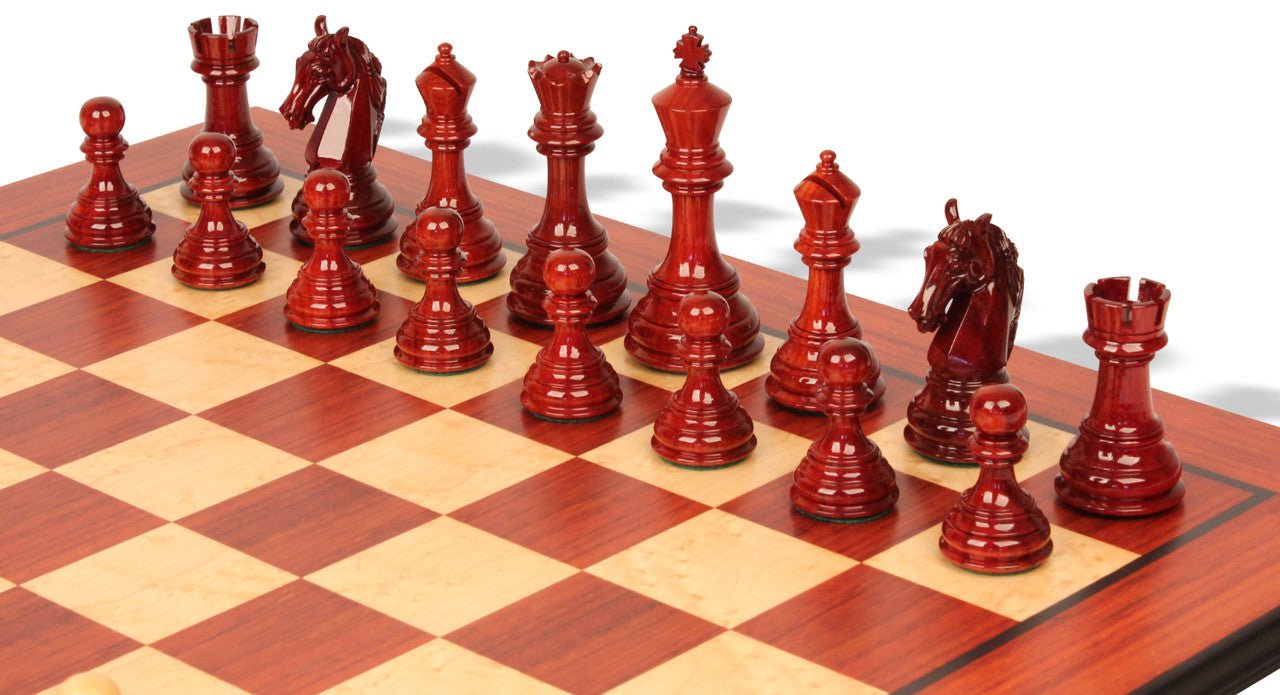 3.8" Columbian Knight Luxury Staunton Chess Pieces Only- Double Weighted Budrose Wood - Chess Villa