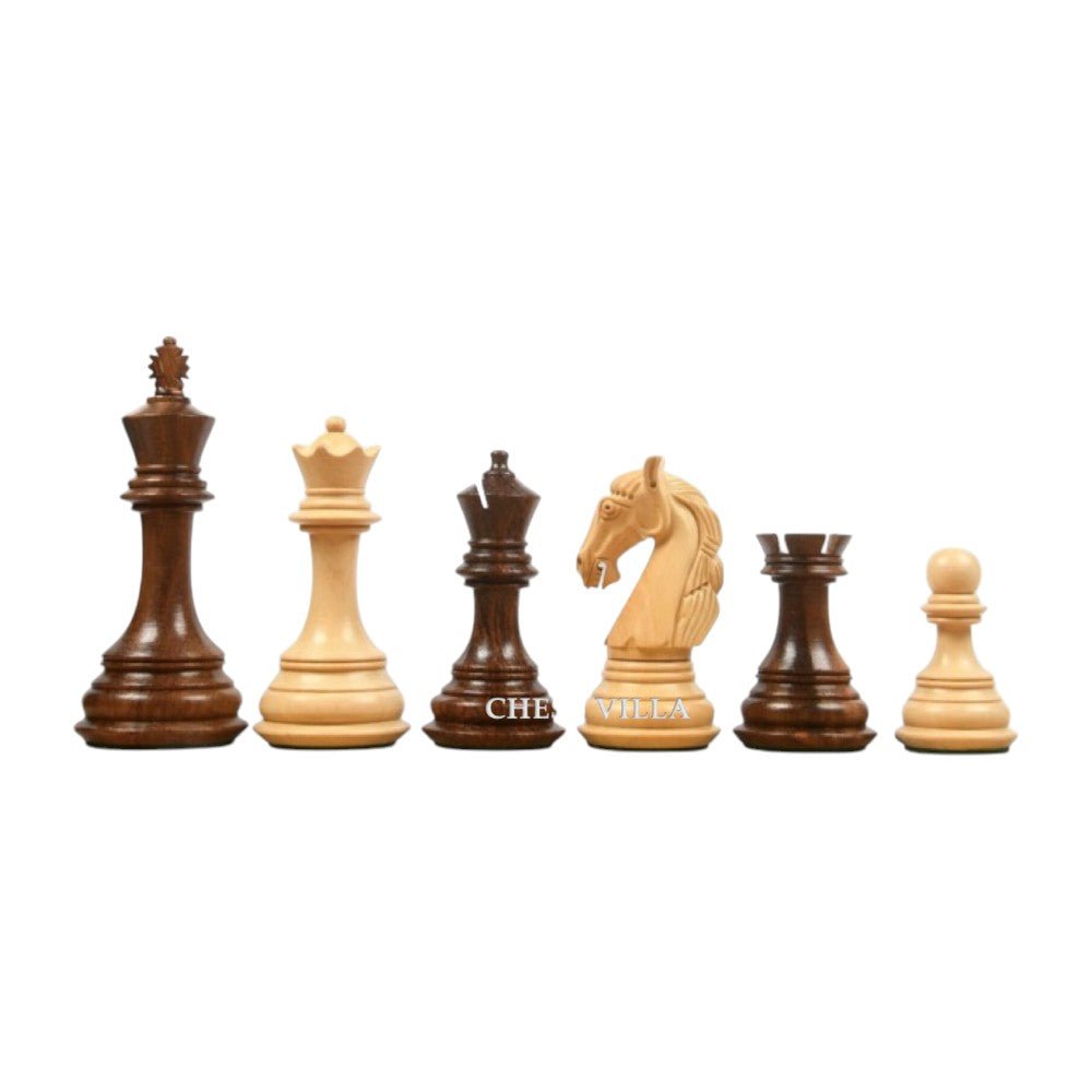 3.8" Columbian Knight Luxury Staunton Chess Pieces Only- Weighted Golden Rosewood - Chess Villa