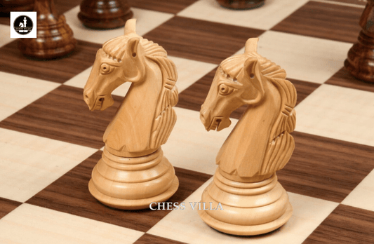 3.8" Columbian Knight Luxury Staunton Chess Pieces Only- Weighted Golden Rosewood - Chess Villa