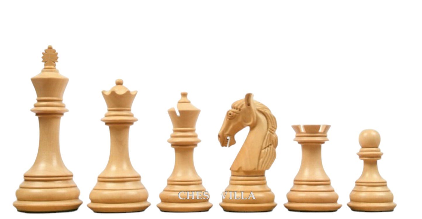 3.8" Columbian Knight Luxury Staunton Chess Pieces Only- Weighted Golden Rosewood - Chess Villa