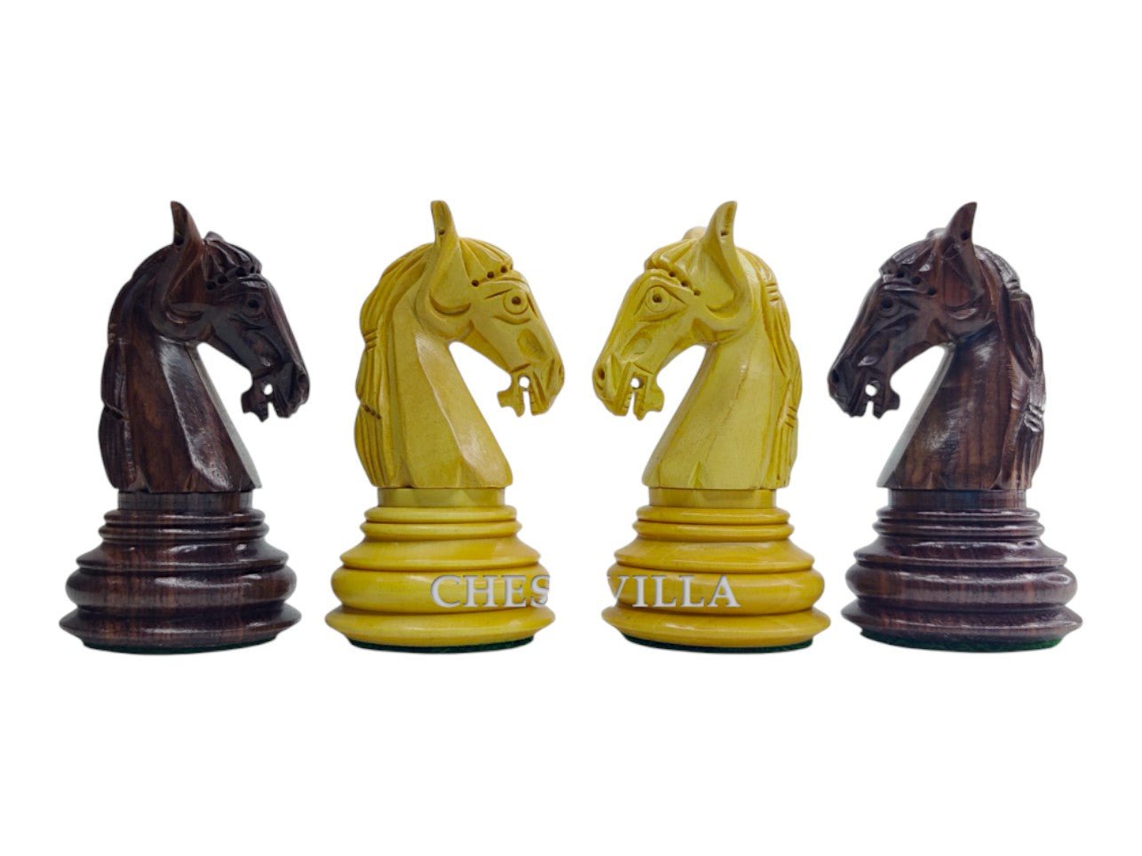 3.8" Columbian Knight Luxury Staunton Chess Pieces Only- Weighted Rosewood - Chess Villa