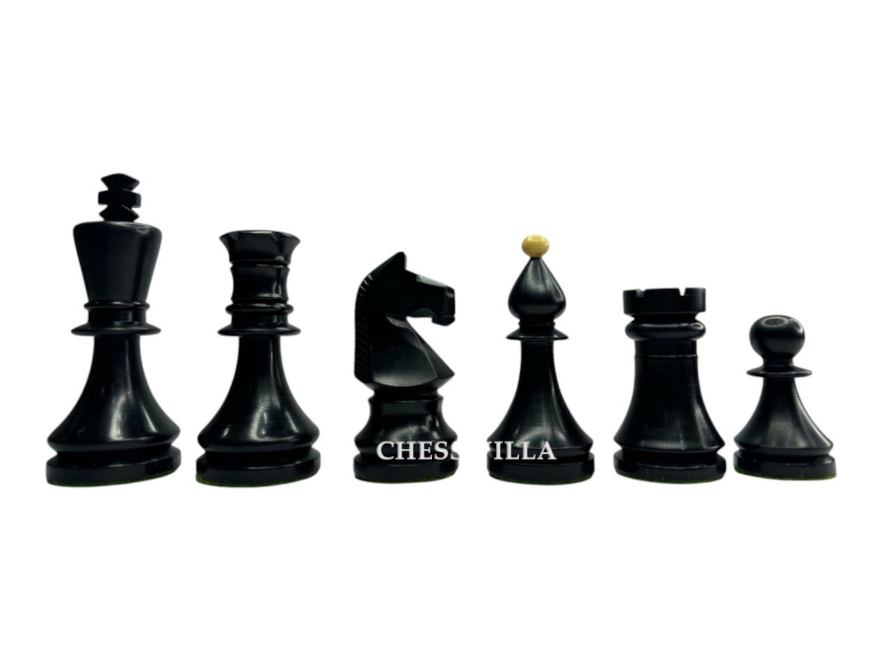 3.8" Romanian Hungarian Chess Pieces only set - Weighted Ebonised Boxwood - Chess Villa