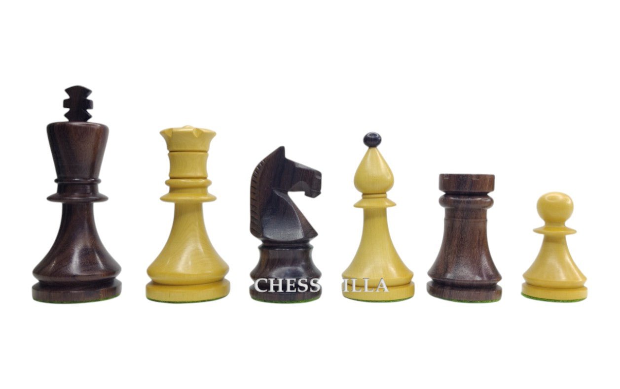 3.8" Romanian Hungarian Chess Pieces only set - Weighted Rosewood - Chess Villa