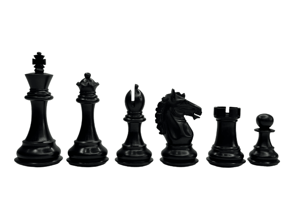 3.9" Exclusive Alban Staunton Chess Pieces Only set - Double Weighted Ebonised Boxwood - Chess Villa