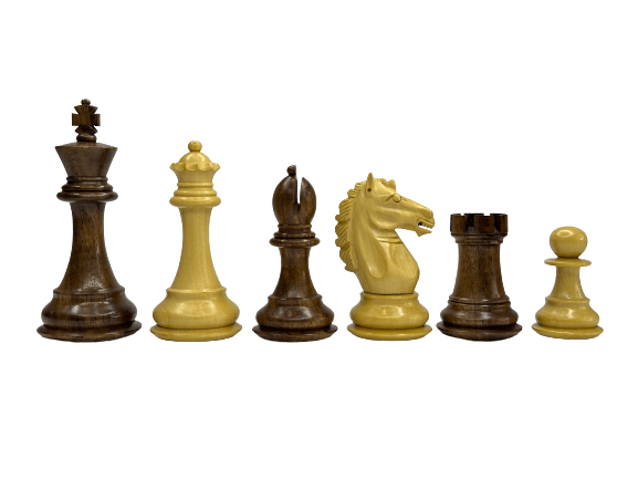 3.9" Exclusive Alban Staunton Chess Pieces Only set - Double Weighted Golden Rosewood - Chess Villa