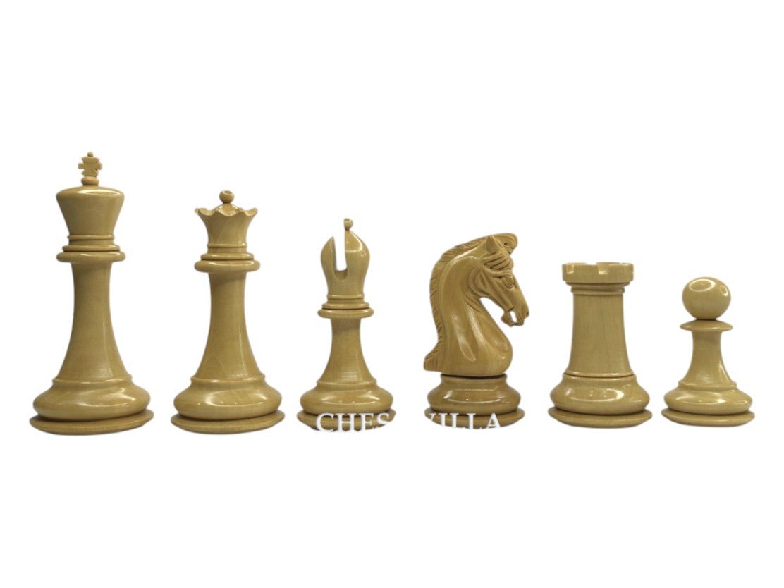 3.9" Imperial Series Reproduced Staunton Chess Pieces Set Only- Weighted Ebony & Boxwood Pieces - Chess Villa