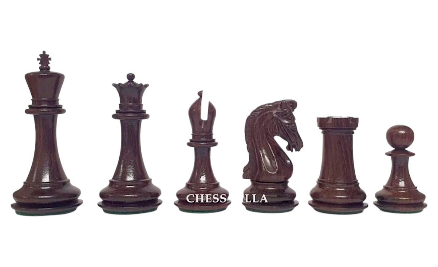 3.9" Imperial Series Reproduced Staunton Chess Pieces Set Only- Weighted Rosewood & Boxwood Pieces - Chess Villa