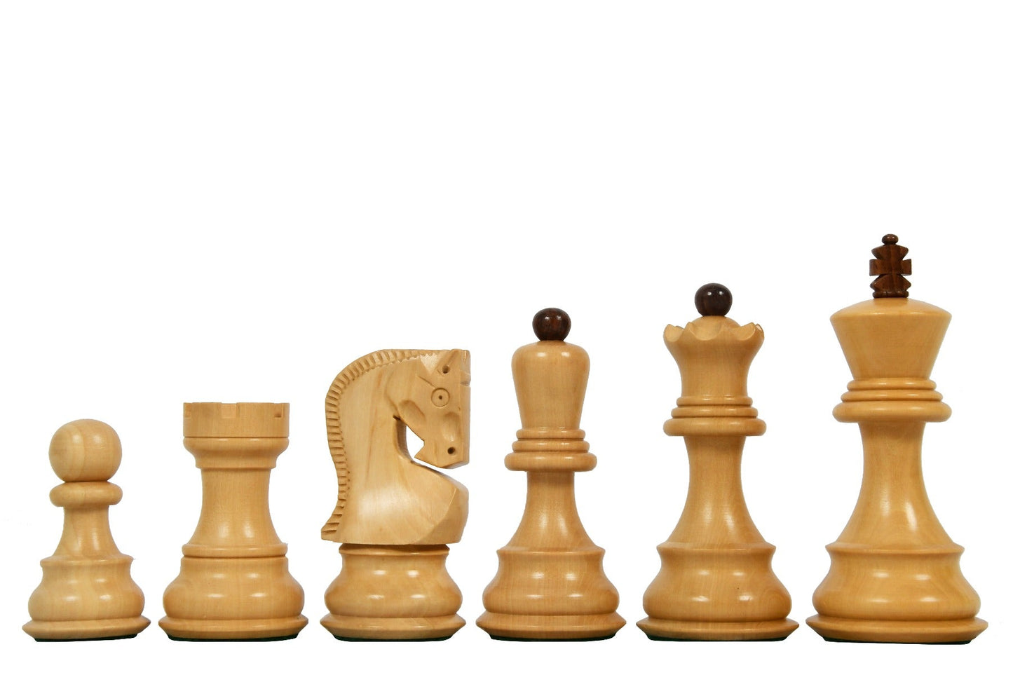 3.9" Russian Zagreb Chess Pieces Only set – Weighted Golden Rosewood & Boxwood - Chess Villa