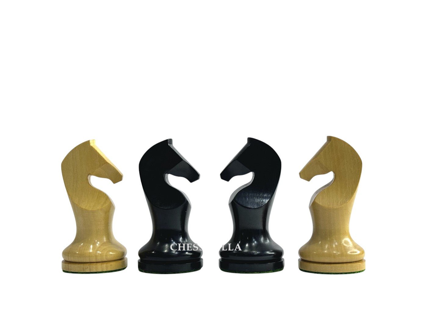 3.9" Zadar Series Modern Minimalist Chess Set - Chess Pieces Only - Weighted Ebonised Boxwood - Chess Villa