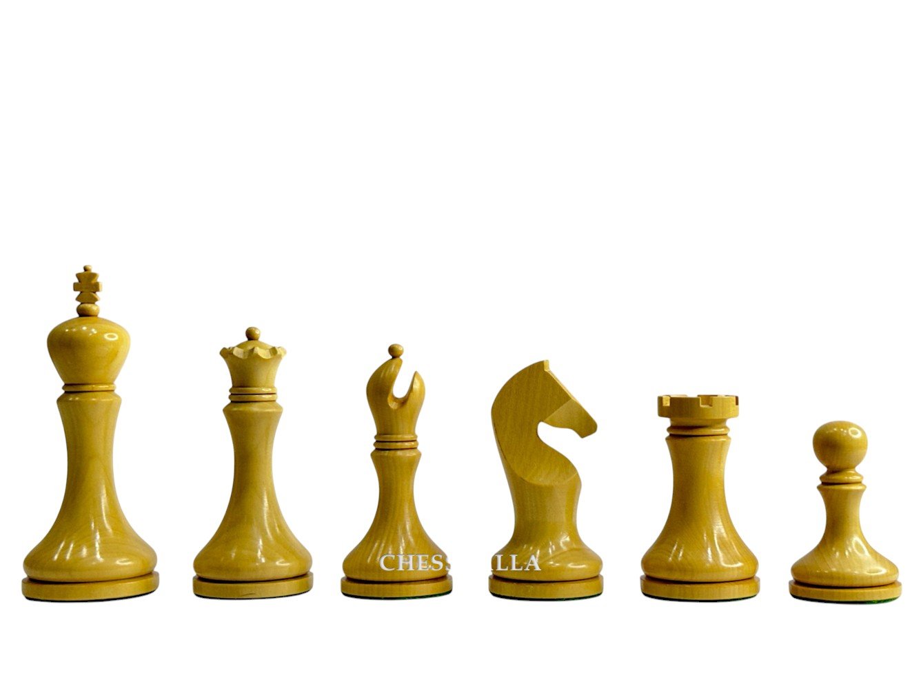 3.9" Zadar Series Modern Minimalist Chess Set - Chess Pieces Only - Weighted Golden Rosewood - Chess Villa