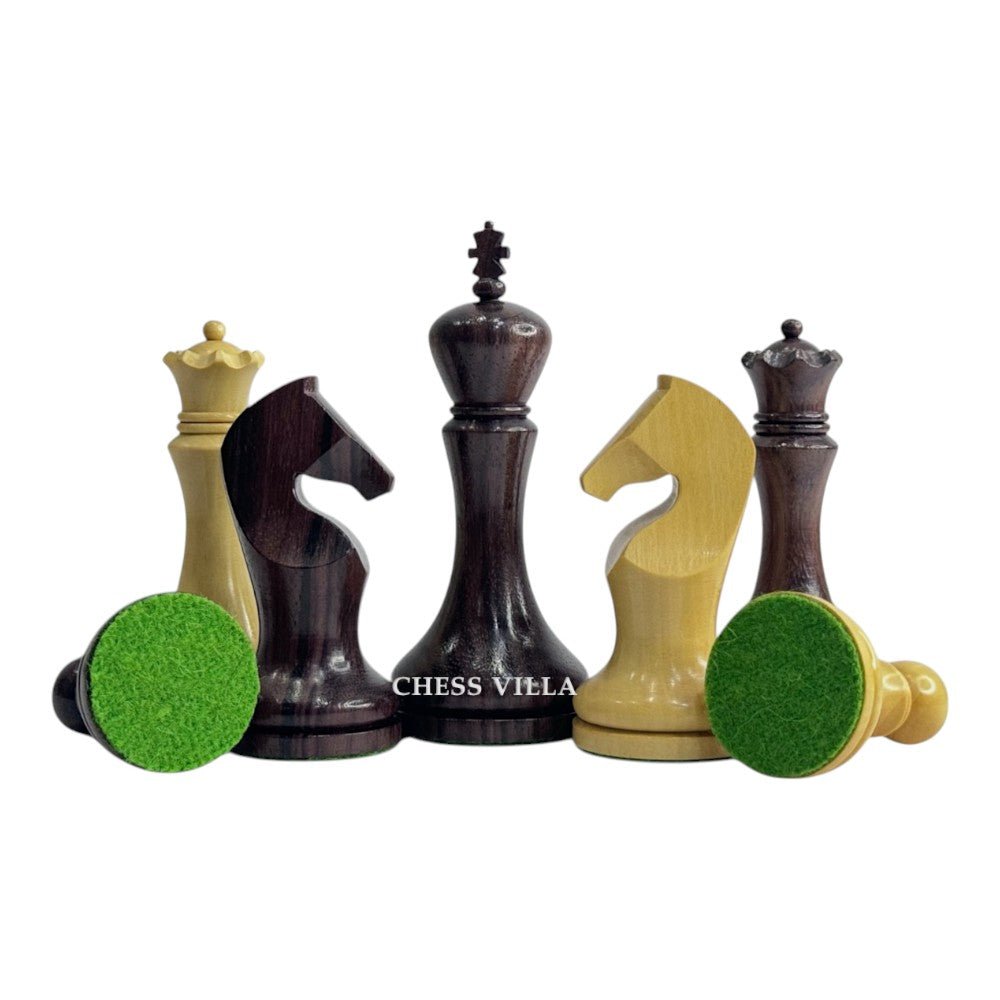 3.9" Zadar Series Modern Minimalist Chess Set- Chess Pieces Only - Weighted Rosewood - Chess Villa