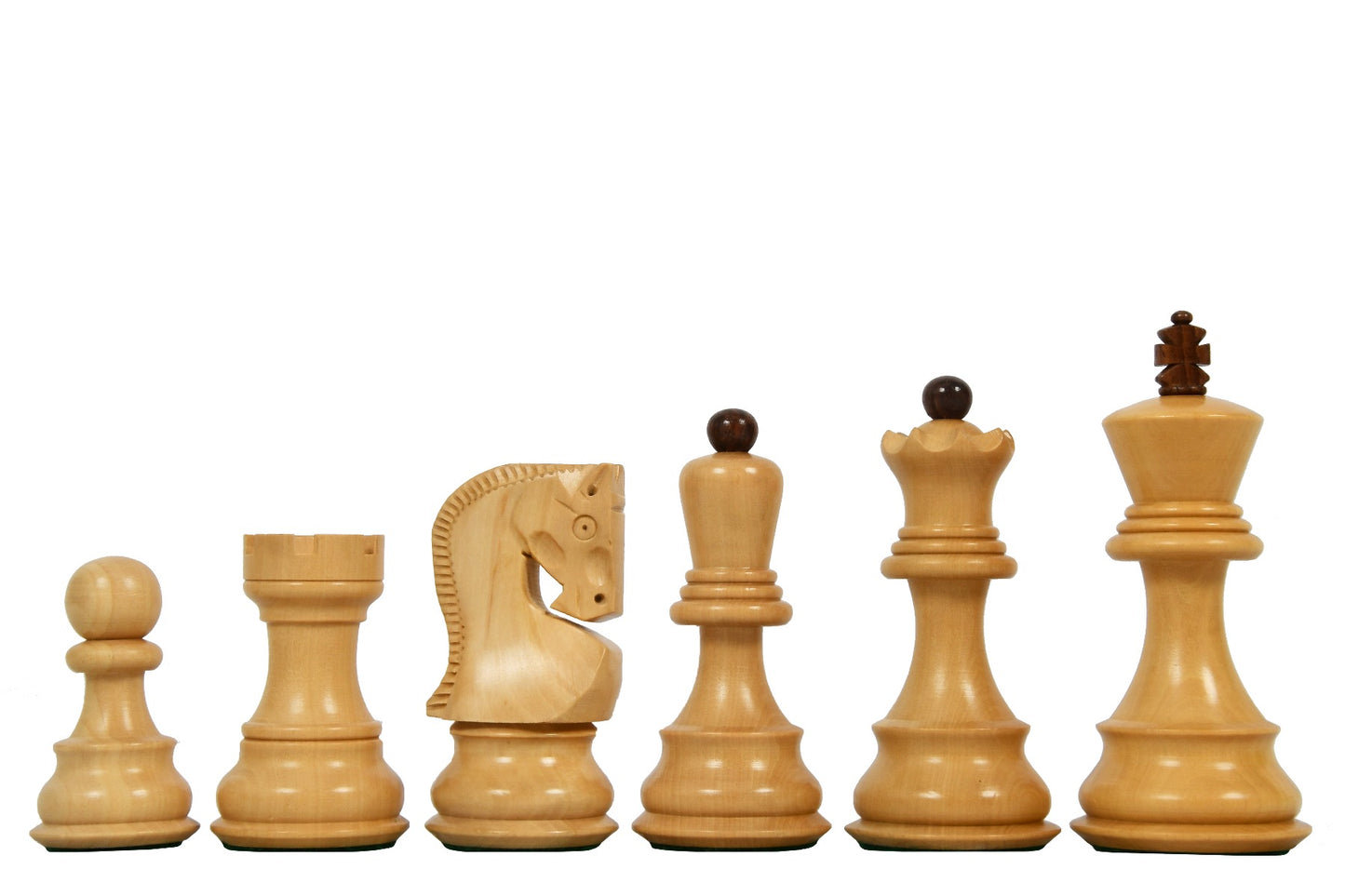 3.9" Russian Zagreb Chess Pieces Only set – Weighted Golden Rosewood & Boxwood