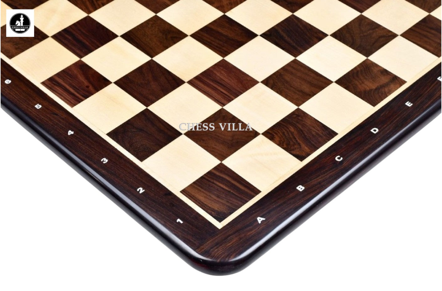 21" Flat Luxury Chess board Rosewood & Maple Wood -55mm Square Size- Algebraic Notations