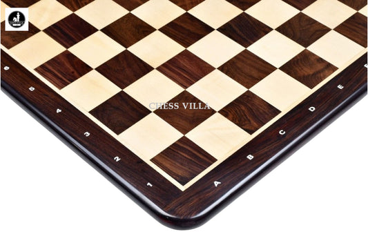 21" Flat Luxury Chess board Rosewood & Maple Wood -55mm Square Size- Algebraic Notations