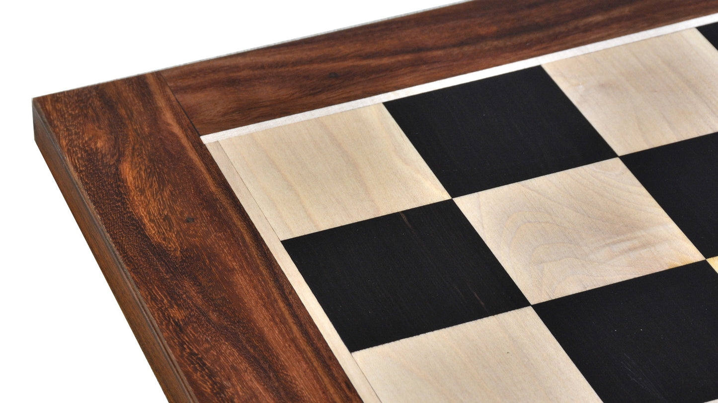 21" Grandmaster Series Ebony Wood Chess Board - Ebony & Maple Wood - 55mm Square