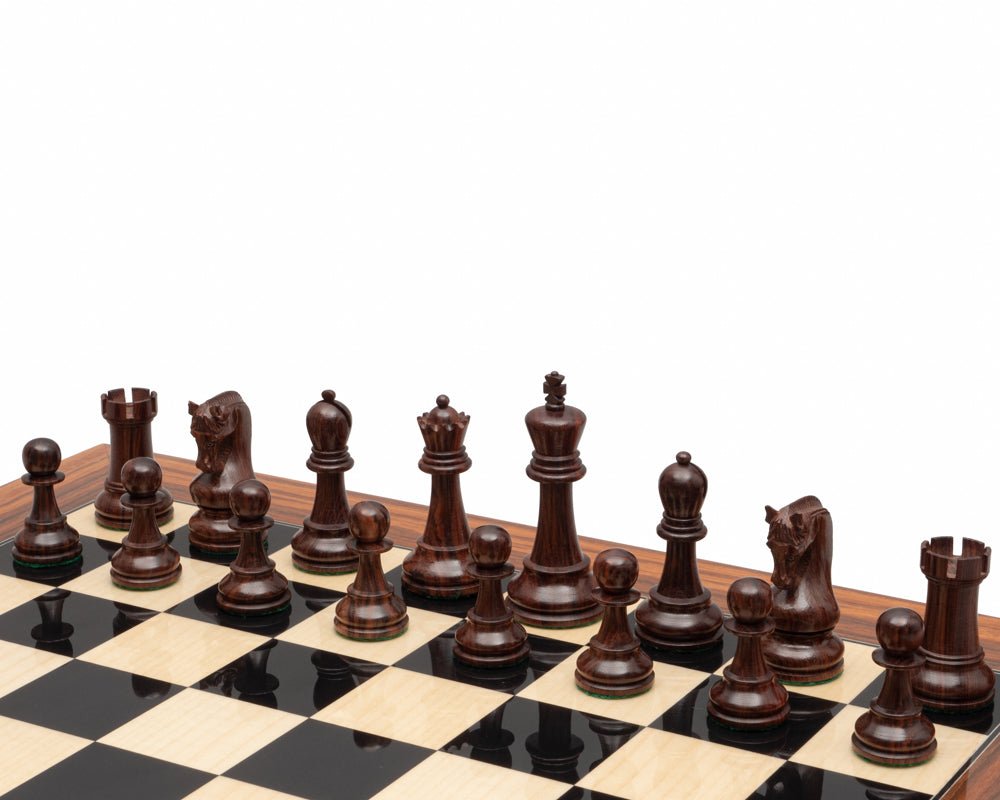 4" Leningrad Series Luxury Staunton Chess Pieces Only Set - Weighted Rosewood - Chess Villa