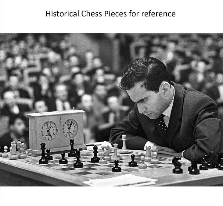 4" Soviet Tal Chess Pieces Only Set - 1960's Soviet Championship Reproduced Chessmen- Double Weighted Distressed Boxwood - Chess Villa