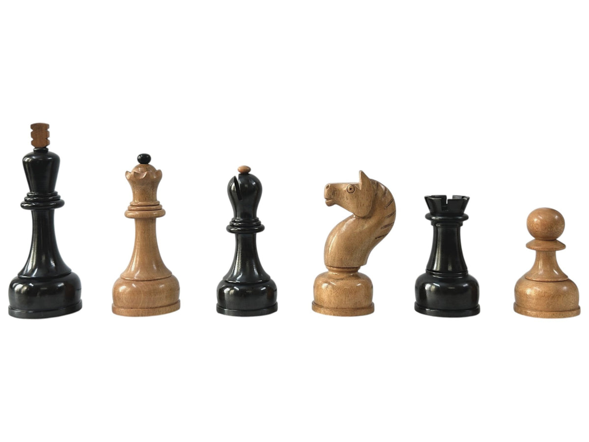 4" Soviet Tal Chess Pieces Only Set - 1960's Soviet Championship Reproduced Chessmen- Double Weighted Distressed Boxwood - Chess Villa