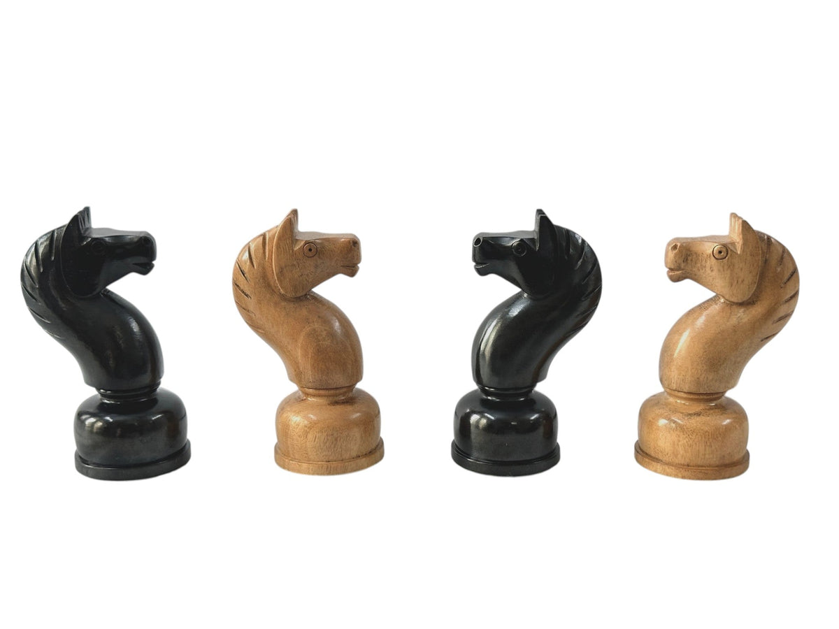 4" Soviet Tal Chess Pieces Only Set - 1960's Soviet Championship Reproduced Chessmen- Double Weighted Distressed Boxwood - Chess Villa
