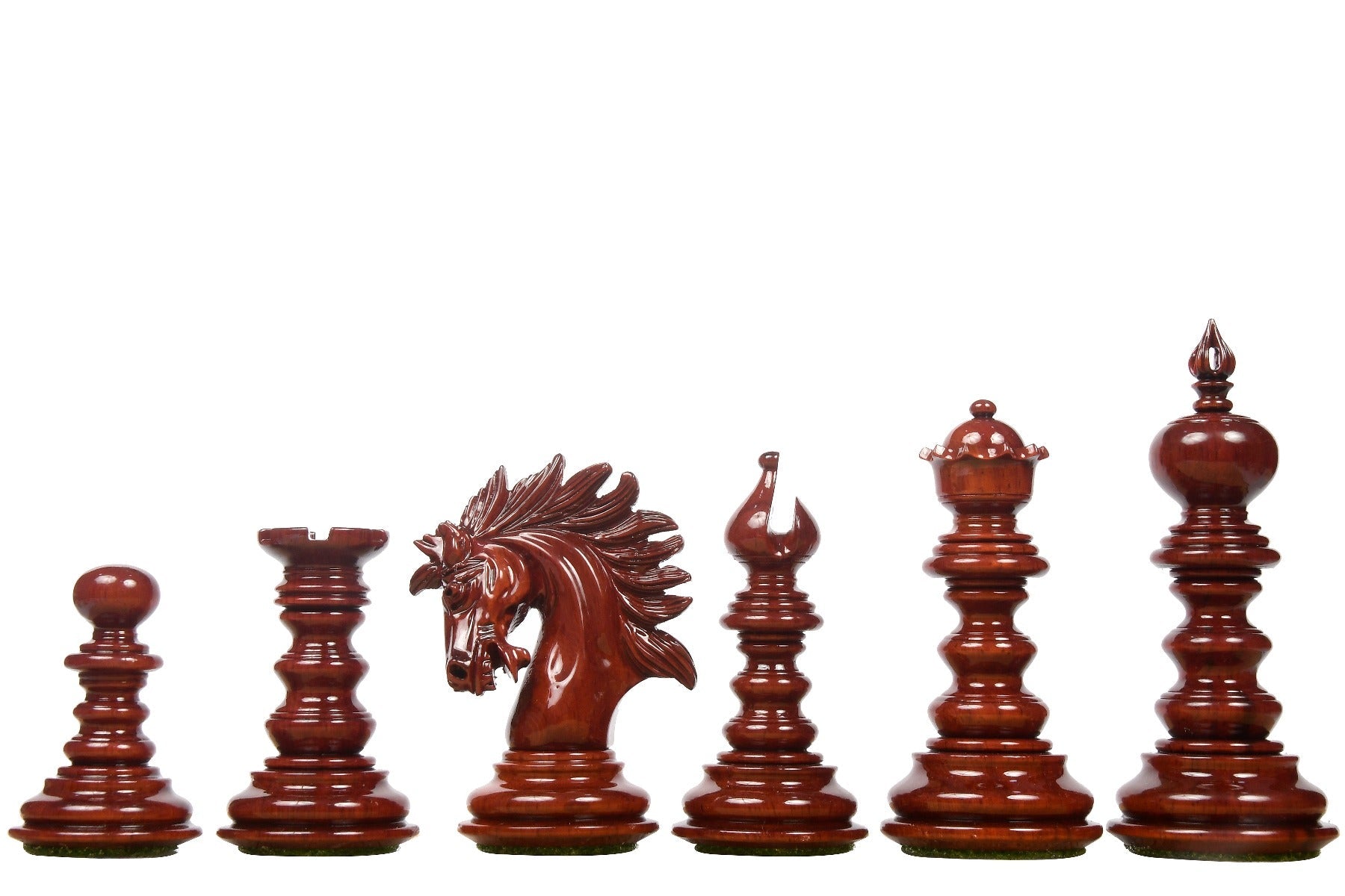 4.3" Luxury Savano Series Staunton Chess Pieces Only Set - Bud Rosewood Triple Weighted - Chess Villa
