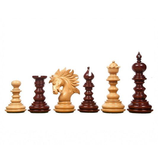 4.3" Luxury Savano Series Staunton Chess Pieces Only Set - Bud Rosewood Triple Weighted - Chess Villa
