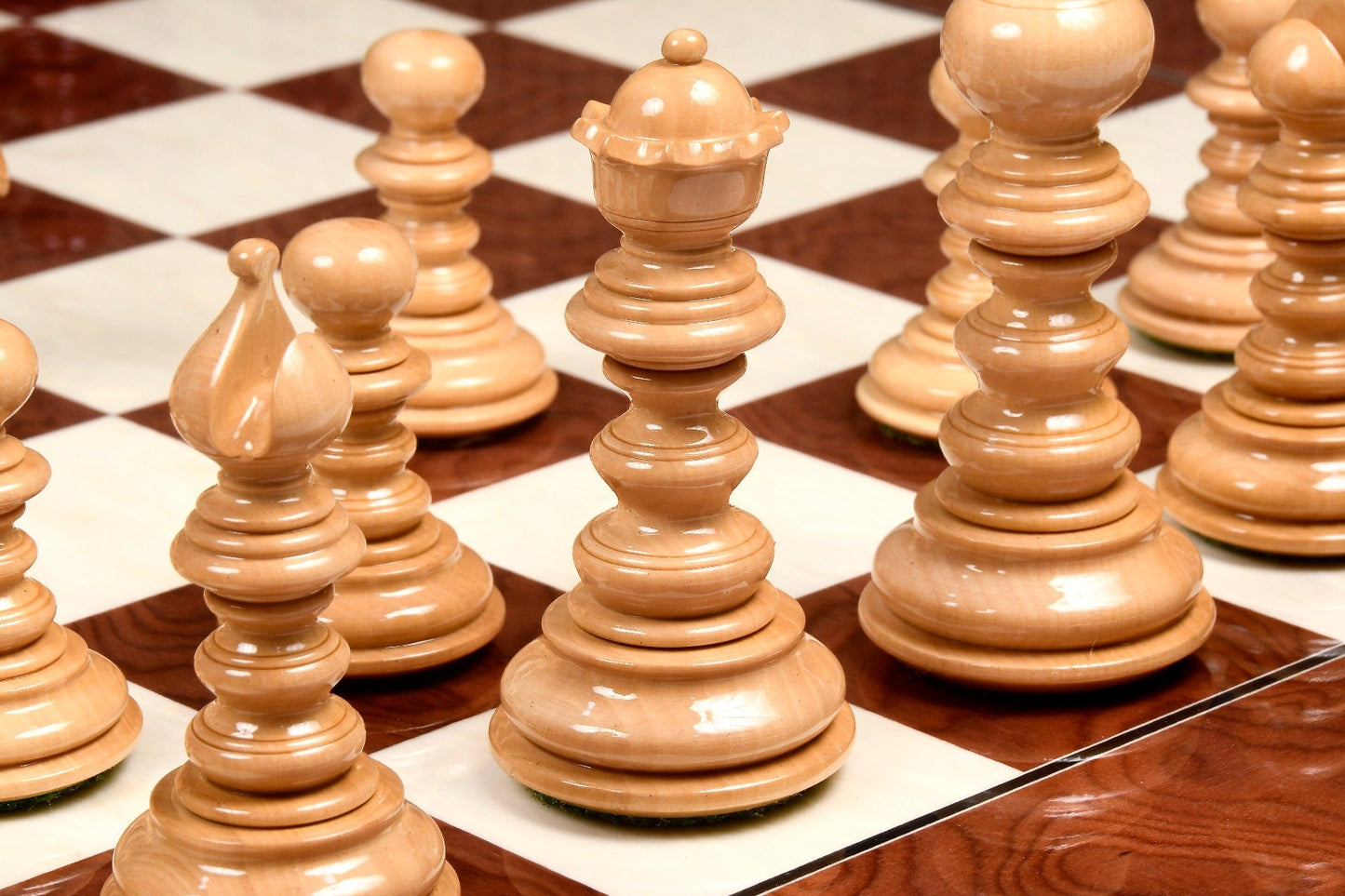 4.3" Luxury Savano Series Staunton Chess Pieces Only Set - Bud Rosewood Triple Weighted - Chess Villa