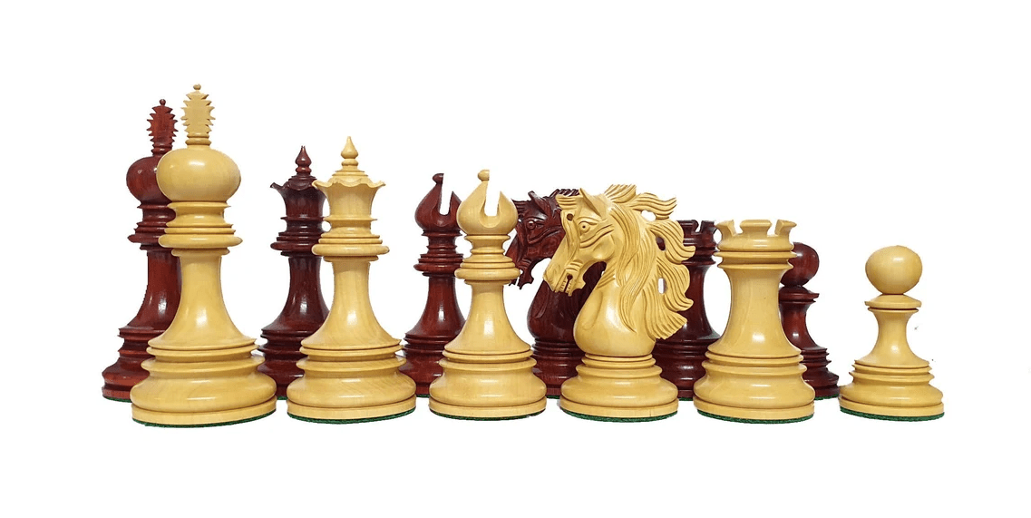 4.5" Andalusian Luxury Series Chess Pieces Only Set - Triple Weighted Bud Rosewood - Chess Villa