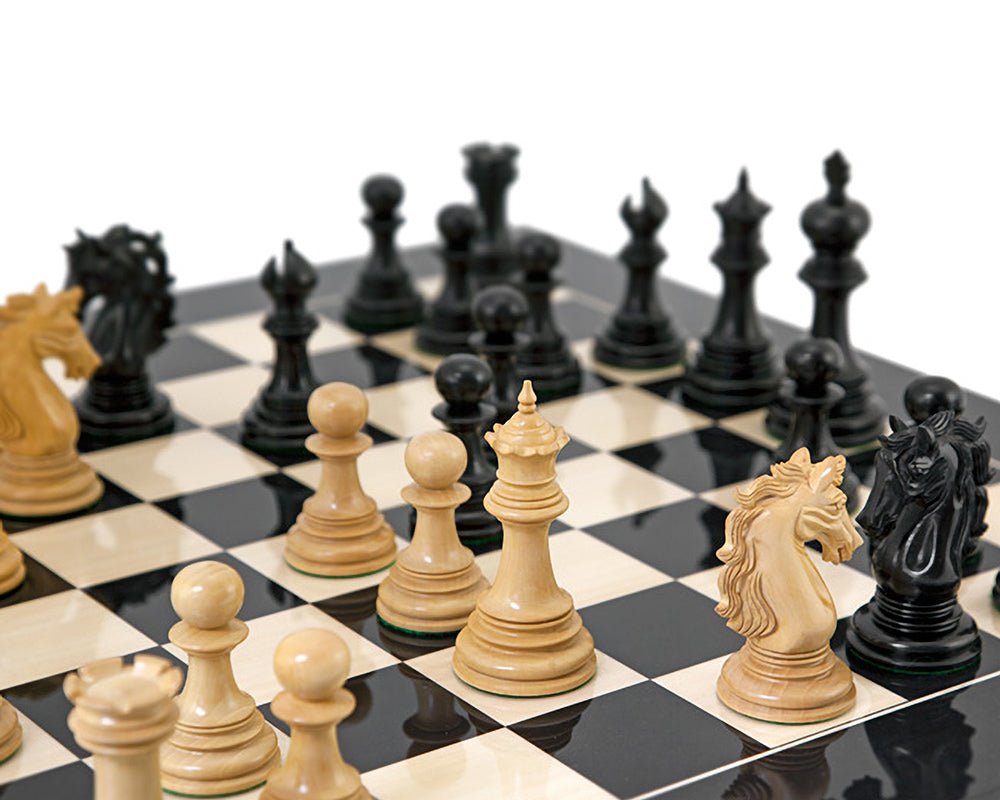 4.5" Andalusian Luxury Series Chess Pieces Only Set - Triple Weighted Ebony Wood - Chess Villa