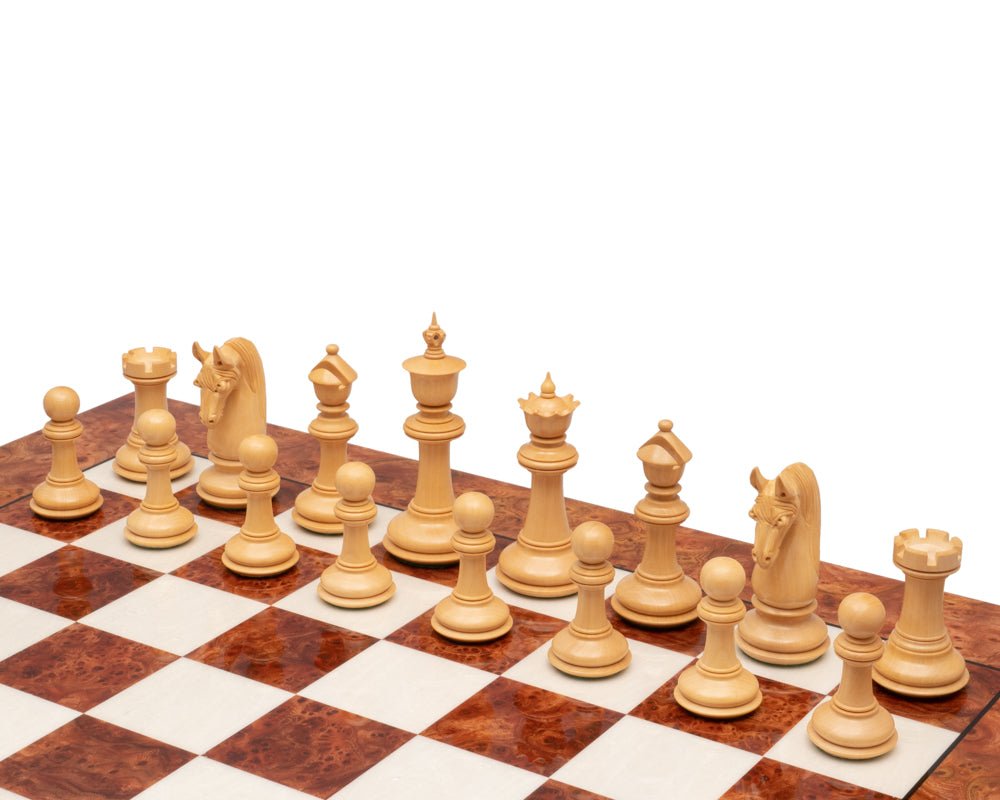 4.5" Bath Luxury Staunton Chess Pieces Only Set - Triple Weighted Bud Rosewood - Chess Villa