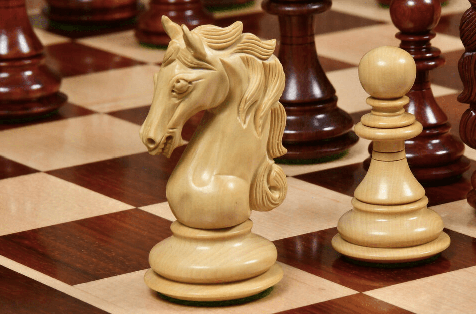 4.5" Shera Series Staunton Luxury Chess Pieces Only Set - Triple Weighted Bud Rosewood - Chess Villa