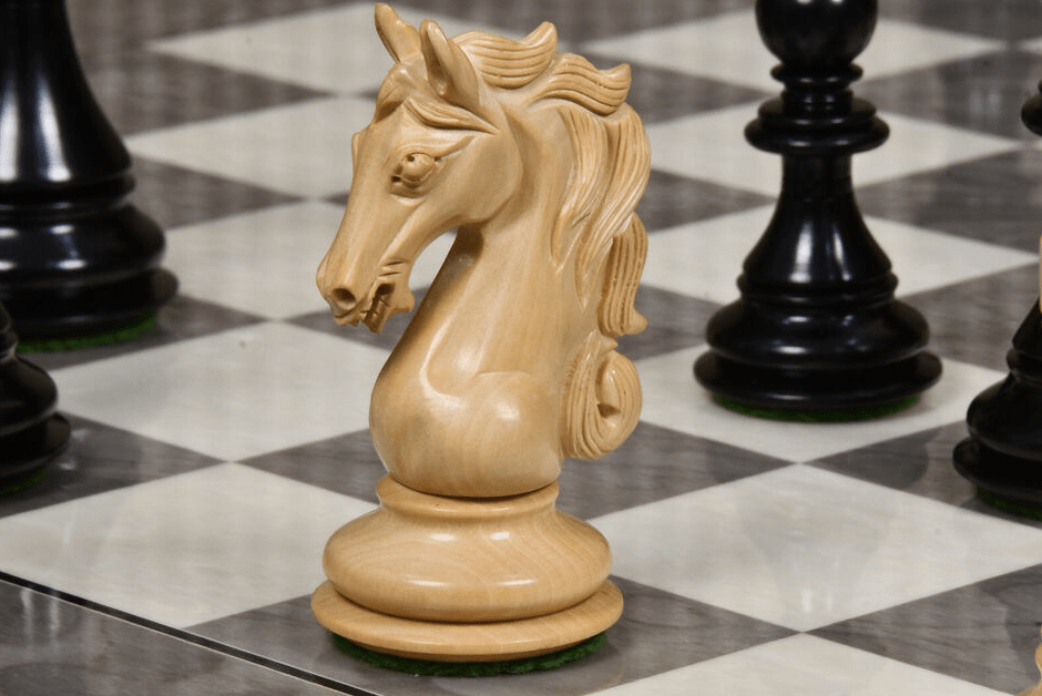 4.5” Shera Series Staunton Luxury Chess Pieces Only Set- Triple Weighted Ebony - Chess Villa