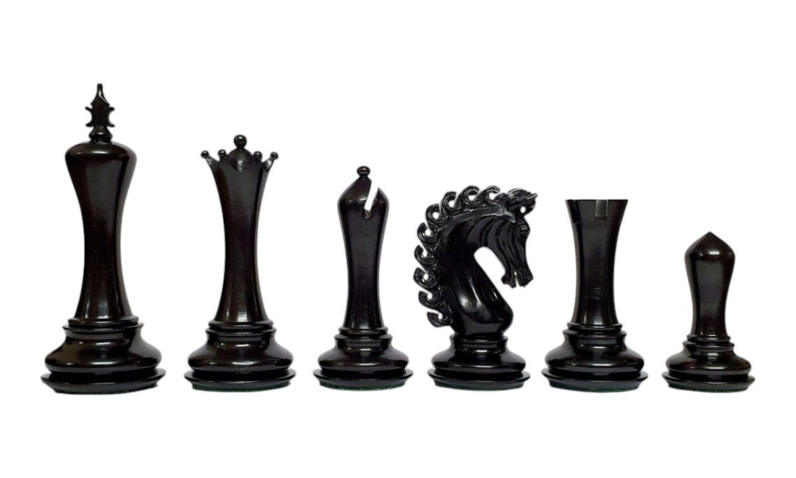 4.6" Avant Garde Luxury Staunton Chess Set - Chess Pieces Only - Ebony & Boxwood - Chess Villa