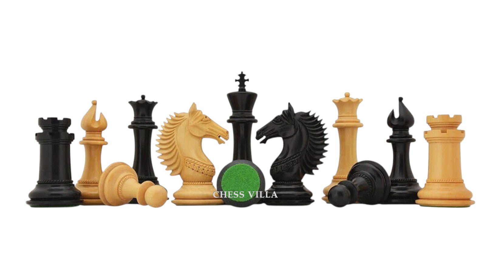 4.6" Copenhagen Luxury Staunton Chess Pieces Only Set- Triple Weighted Ebony Wood - Chess Villa