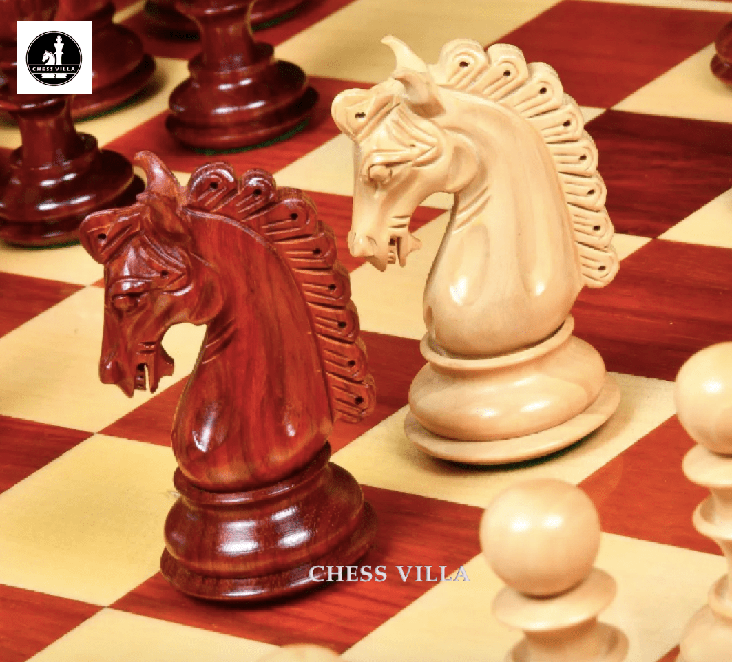 4.6" Hurricane Luxury Staunton Chess Pieces Only set -Triple Weighted Budrose Wood - Chess Villa