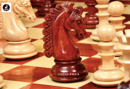 4.6" Hurricane Luxury Staunton Chess Pieces Only set -Triple Weighted Budrose Wood - Chess Villa