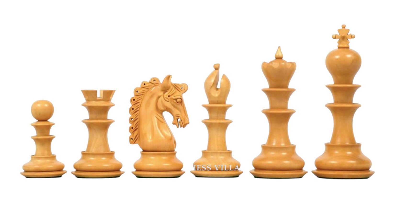 4.6" Hurricane Luxury Staunton Chess Pieces Only set -Triple Weighted Budrose Wood - Chess Villa