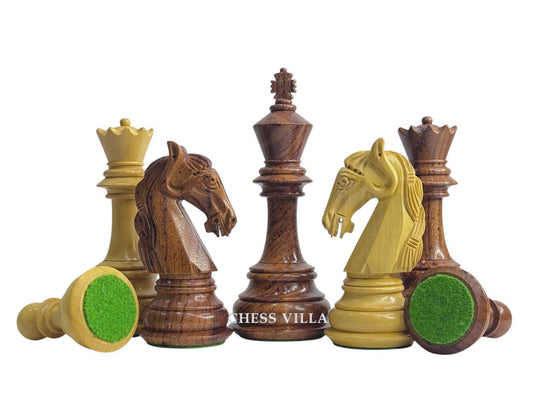 4.6" Rare Columbian Luxury Chess Pieces Only Set - Triple Weighted Anjan Wood - Chess Villa