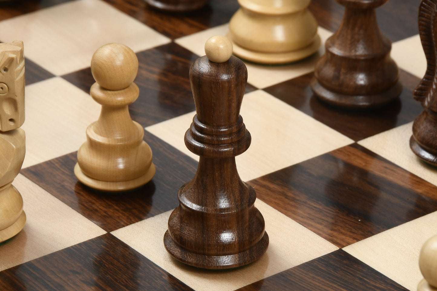 3.9" Russian Zagreb Chess Pieces Only set – Weighted Golden Rosewood & Boxwood