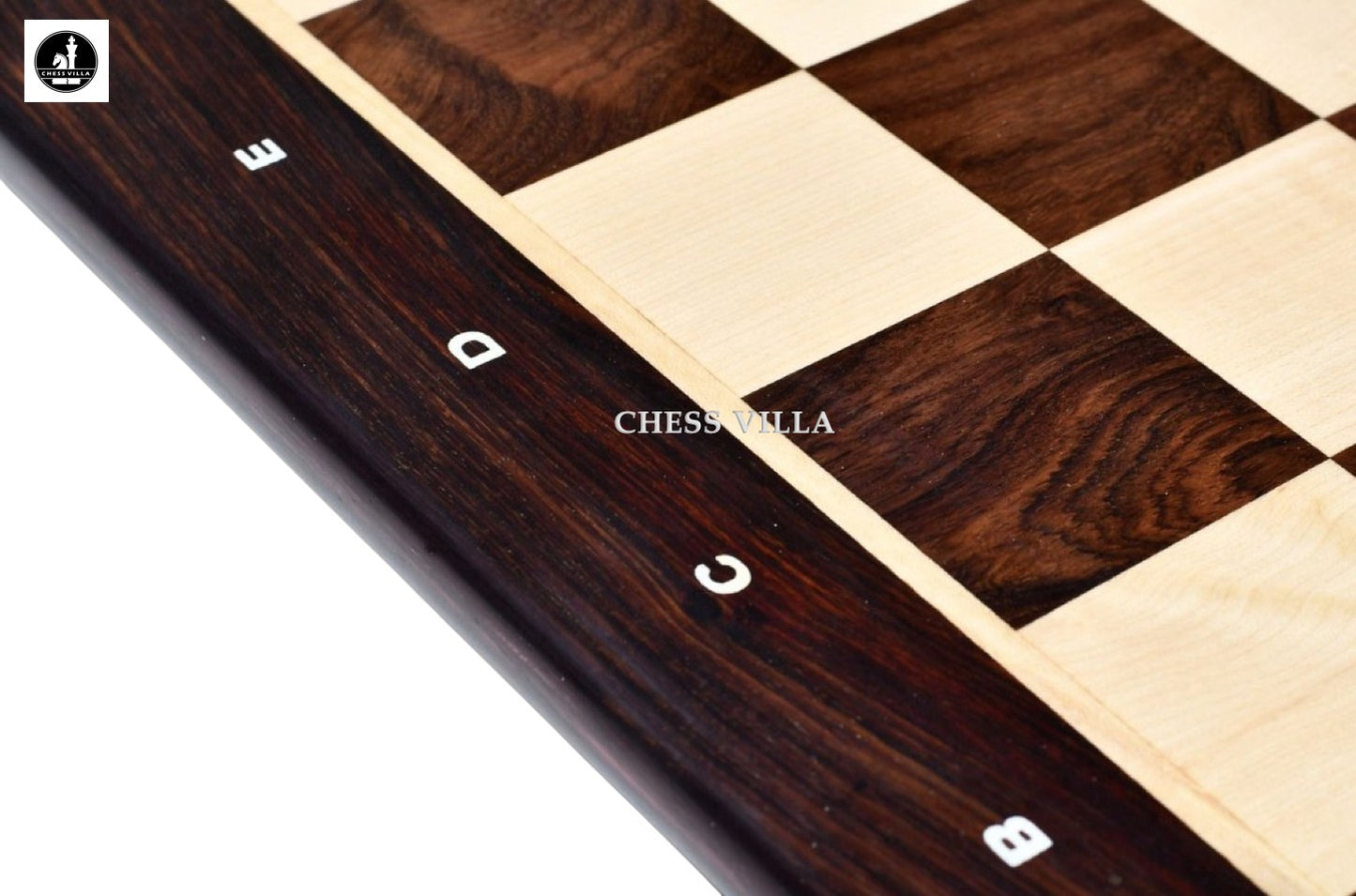 21" Flat Luxury Chess board Rosewood & Maple Wood -55mm Square Size- Algebraic Notations